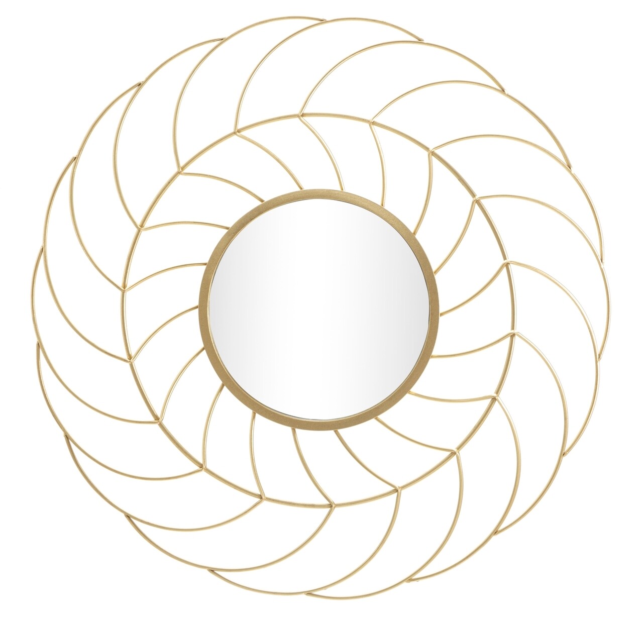Oglinda decorativa Sunflower, Mauro Ferretti, Ø 88 cm, fier/oglinda, auriu - imagine 7
